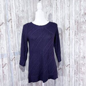 Women's New York & Company Sweater | Purple | 3/4 Sleeve | Round Neck | Small